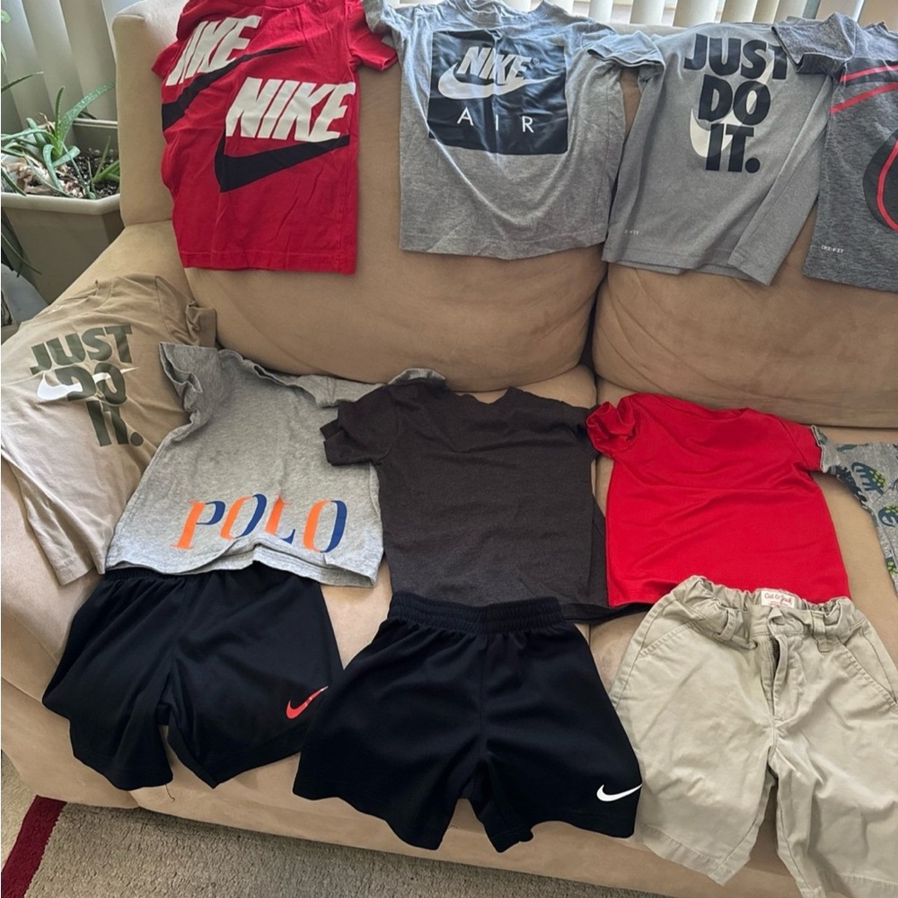Nike Kids Black and Red Athletic Shorts